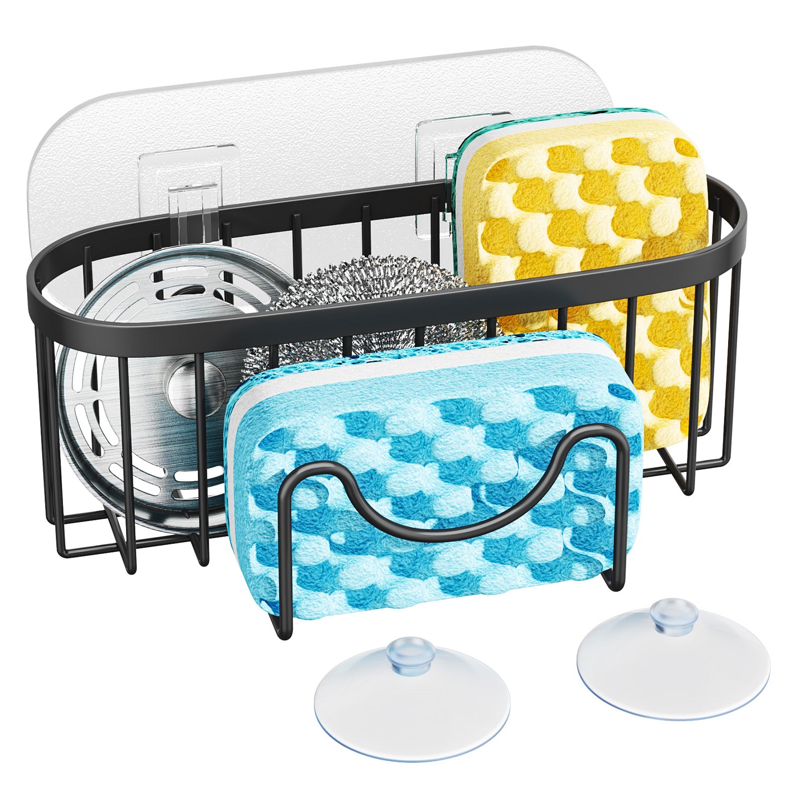 HapiRm Kitchen Sink Caddy Tidy- Stainless Steel Sponge