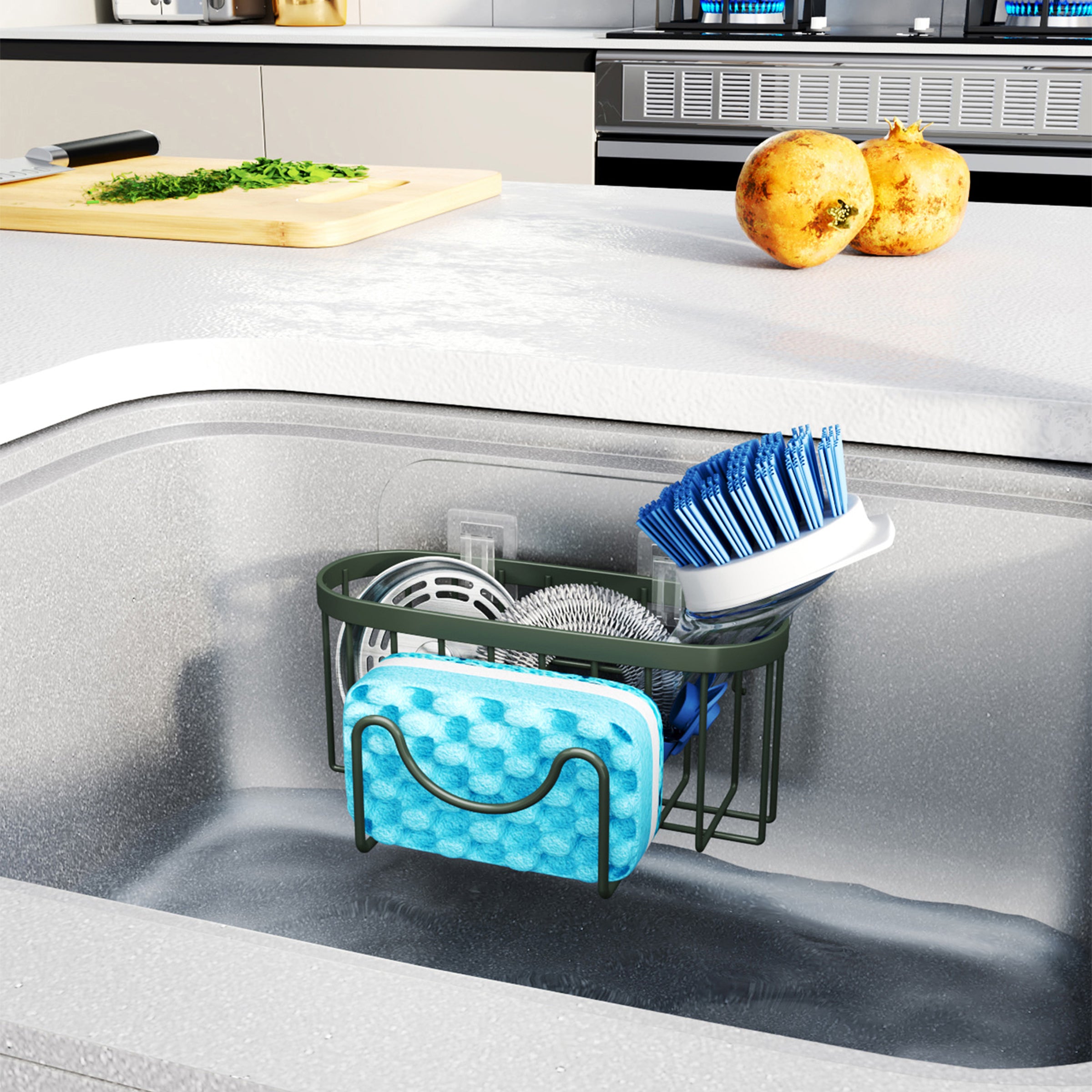HapiRm Sponge Holder for Kitchen Sink - Sink Caddy with Unique M-Shaped
