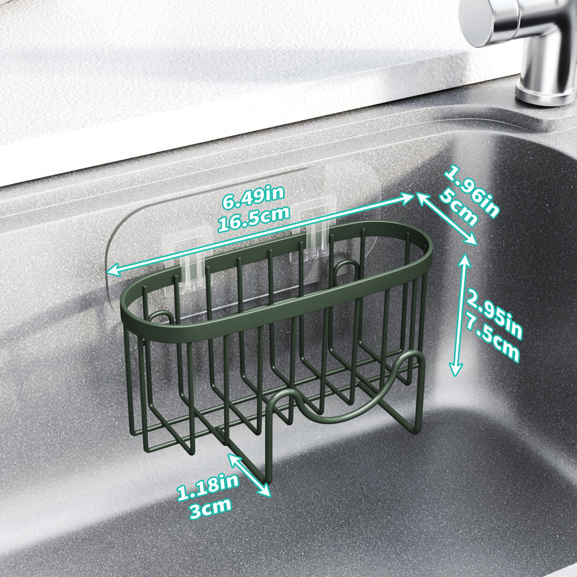 HapiRm Sponge Holder for Kitchen Sink - Sink Caddy with Unique M-Shaped